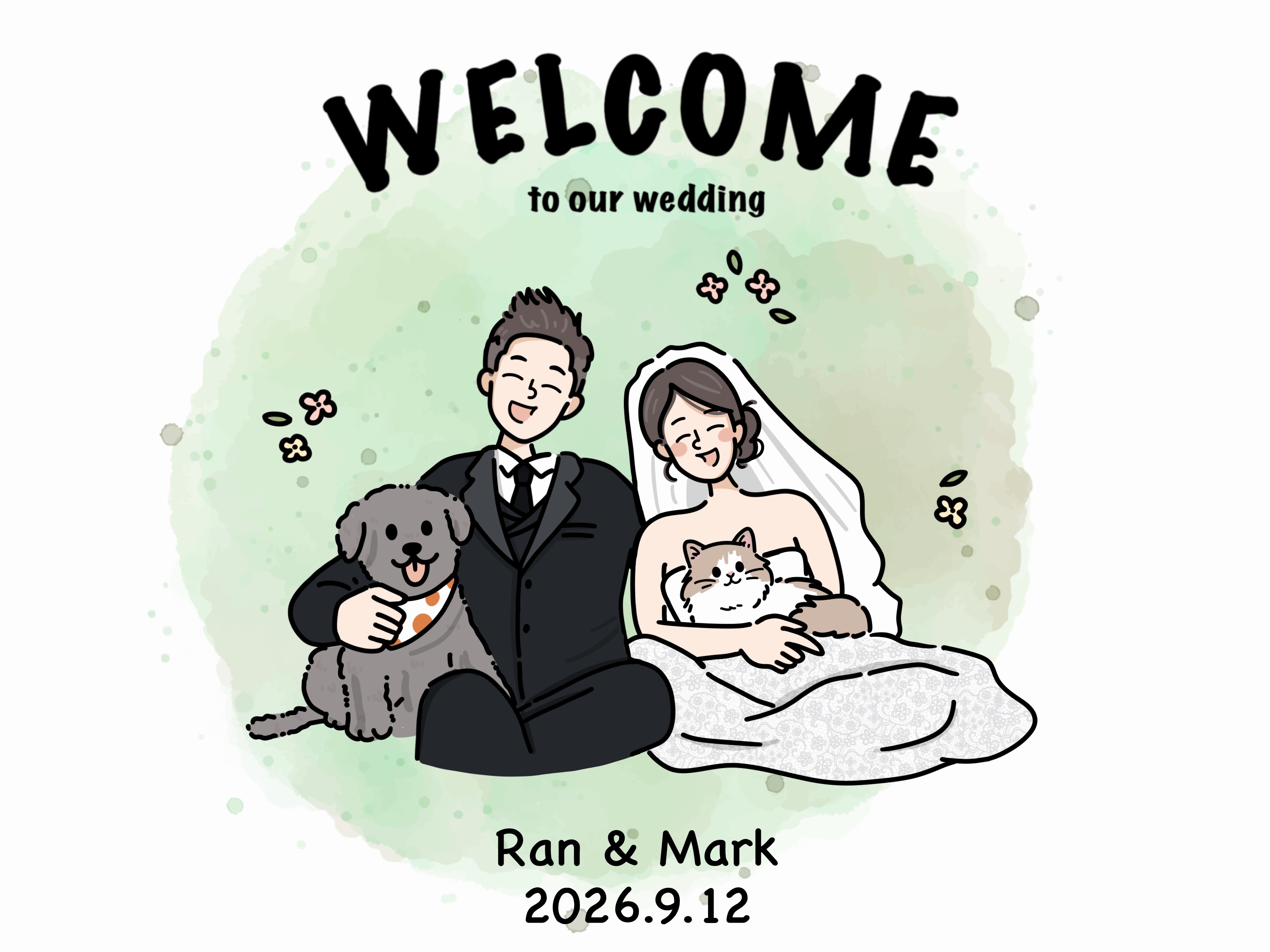 Welcome to our wedding — Ran & Mark illustration
